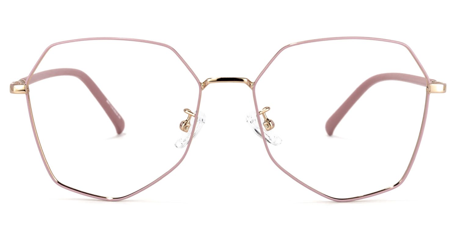 Bivins Geometric Pink Glasses | ZEELOOL UK2