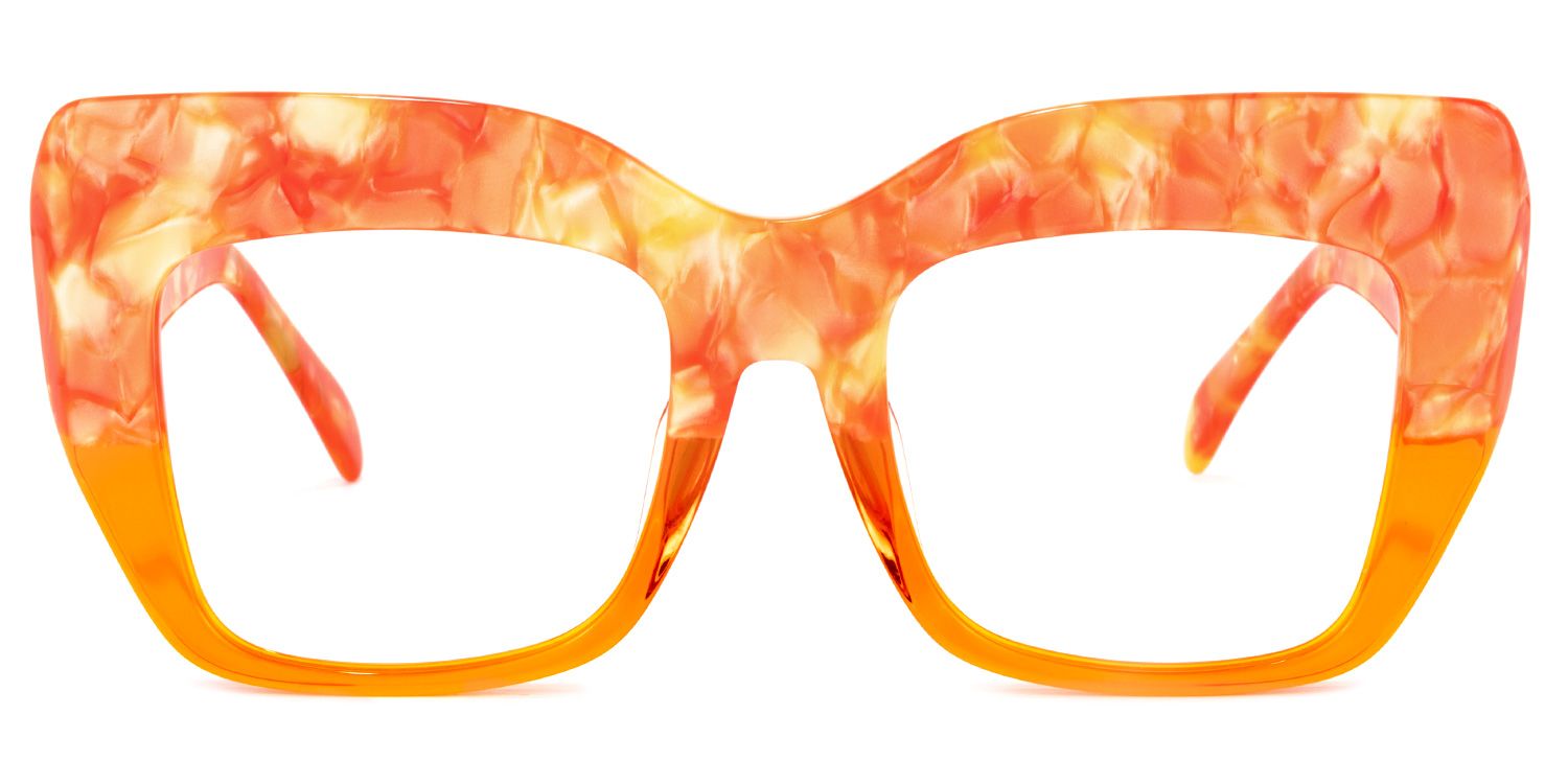Charmaine Cat Eye Orange Glasses | ZEELOOL UK0
