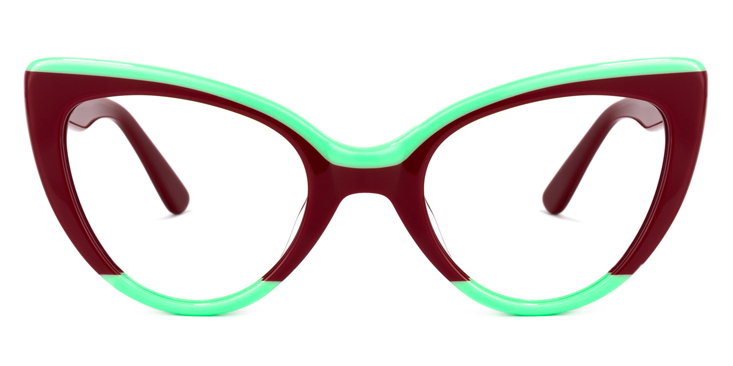 Claudette Cat Eye Burgundy Glasses | ZEELOOL UK0