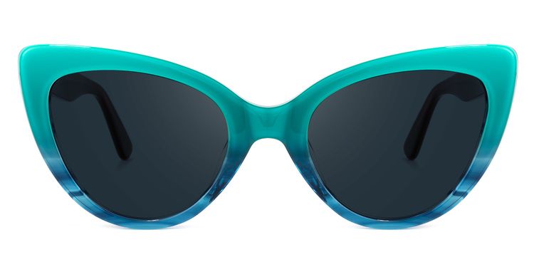Claudette Cat Eye Blue-Green Sunglasses