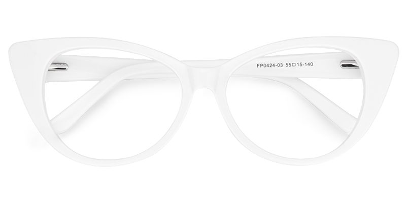 Cat Eye White Glasses | ZEELOOL UK1