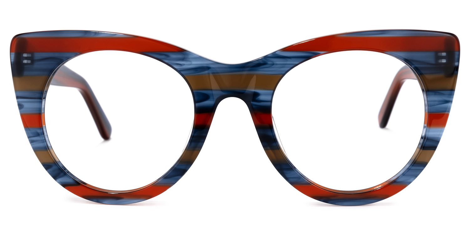 Aronia Cateye Blue-Red Glasses | ZEELOOL UK0