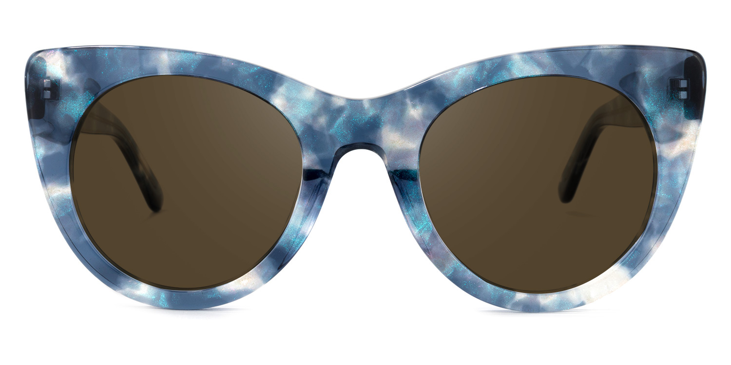 Starry Cateye Blue Sunglasses