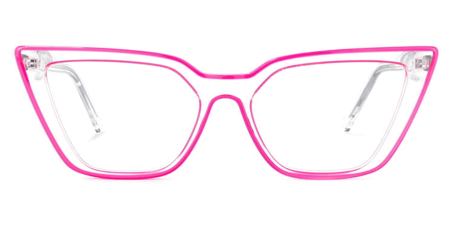 Yosef Eyeglasses, Cyber Bright Pink Cat Eye Frame Glasses1