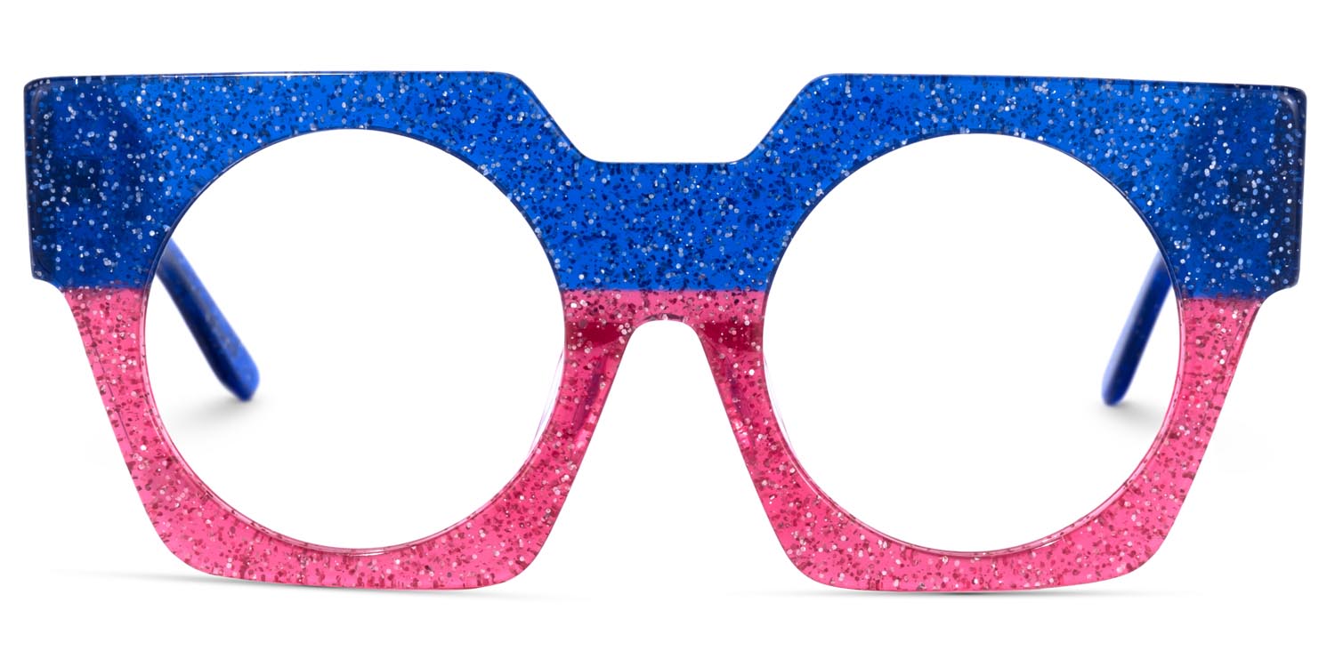 Geometric Blue Glasses | ZEELOOL UK0