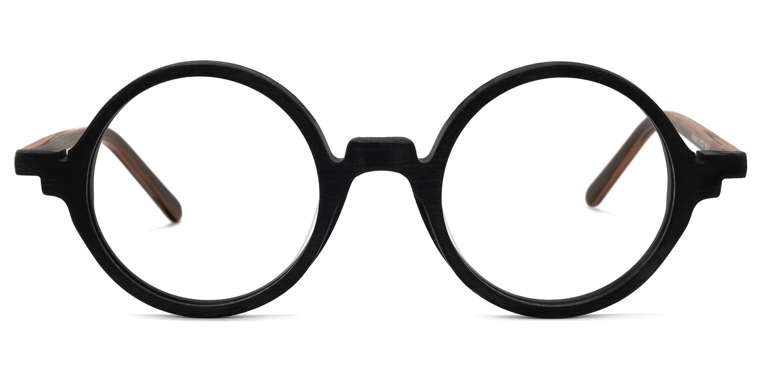Otto Round Black Glasses Eyeglasses and Acetate Frames0