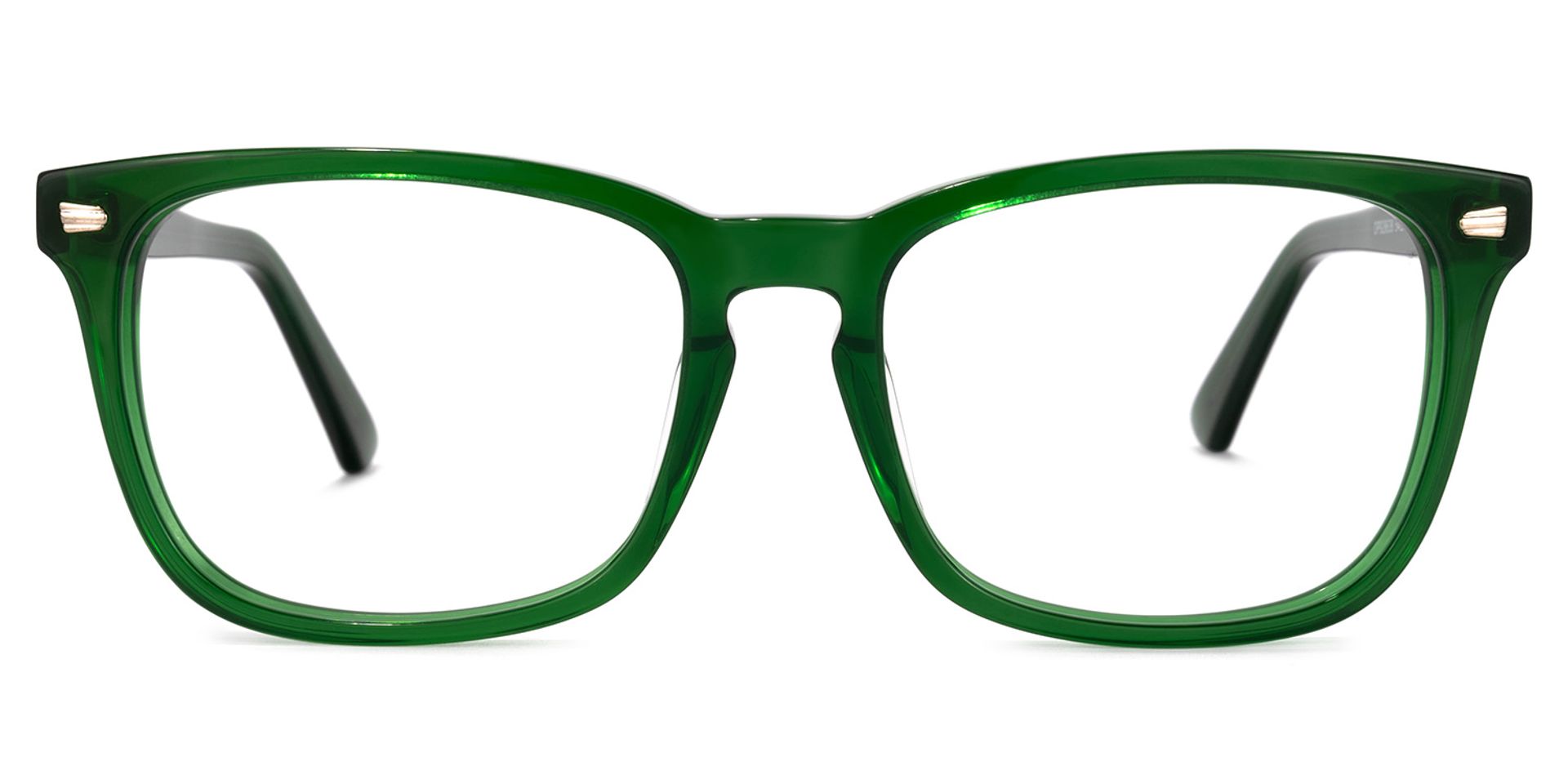 Noel Rectangle Dark-Green Glasses | ZEELOOL UK0