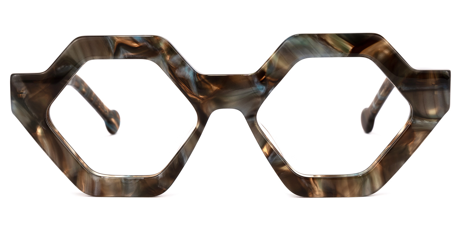 Barreto Geometric Brown Glasses0