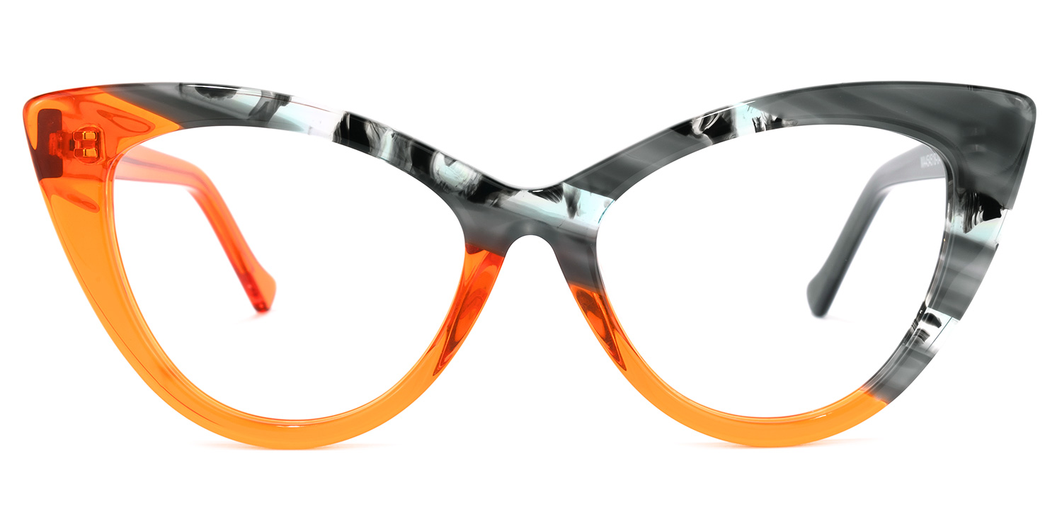 Maxine Cateye Orange Eyeglasses and Glasses Frames0