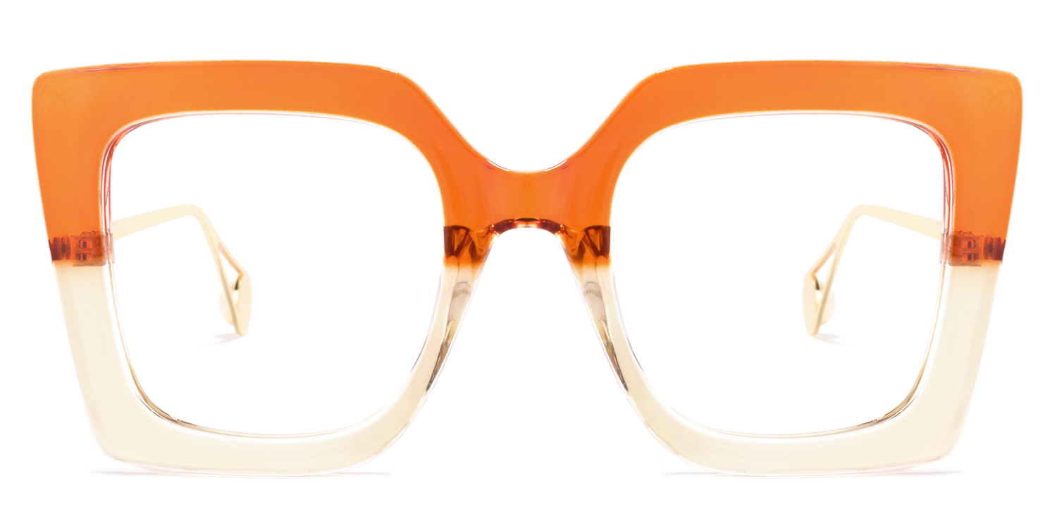 Qatar Square Orange Frame Glasses and Two-Tone Frames0