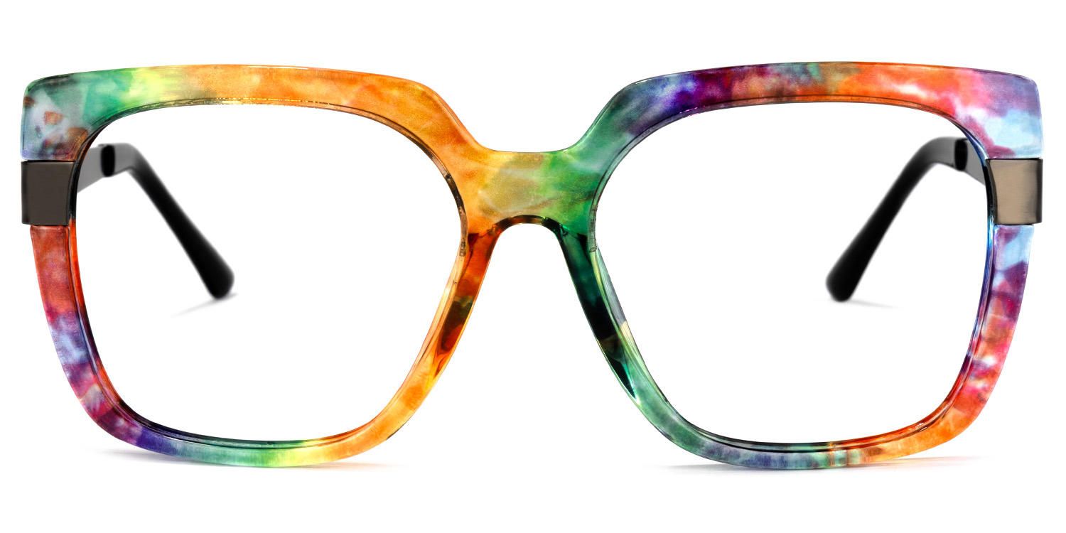 Yaida Square Multicolor Frame Glasses | ZEELOOL UK0