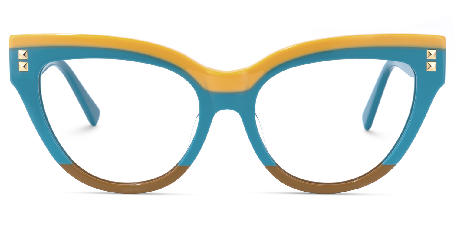 Cascata Cateye Peacock-Blue Glasses | ZEELOOL UK0