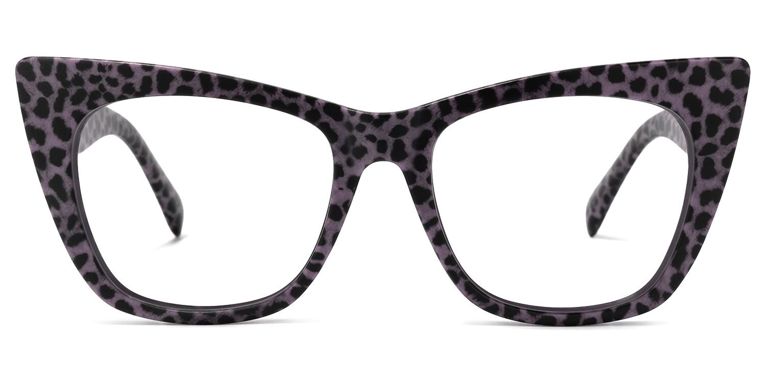 Fuller Cateye Purple-Leopard Glasses | ZEELOOL UK0