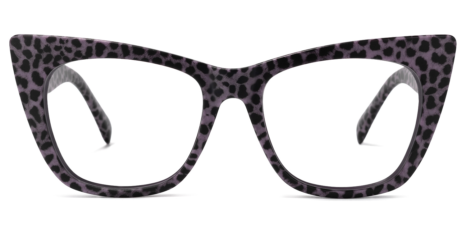 Fuller Cateye Purple-Leopard Glasses | ZEELOOL UK0