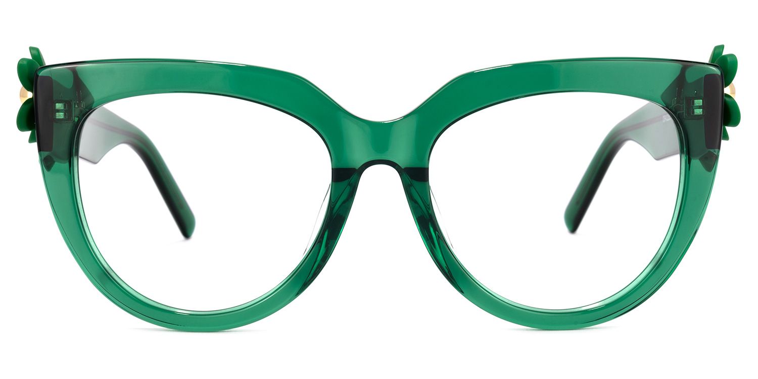Miguel Cateye Dark-Green Eyeglasses for Women0