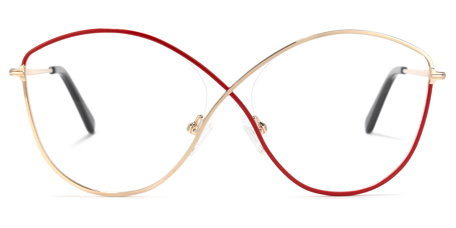 Garcia Geometric Red-Gold Glasses | ZEELOOL UK0