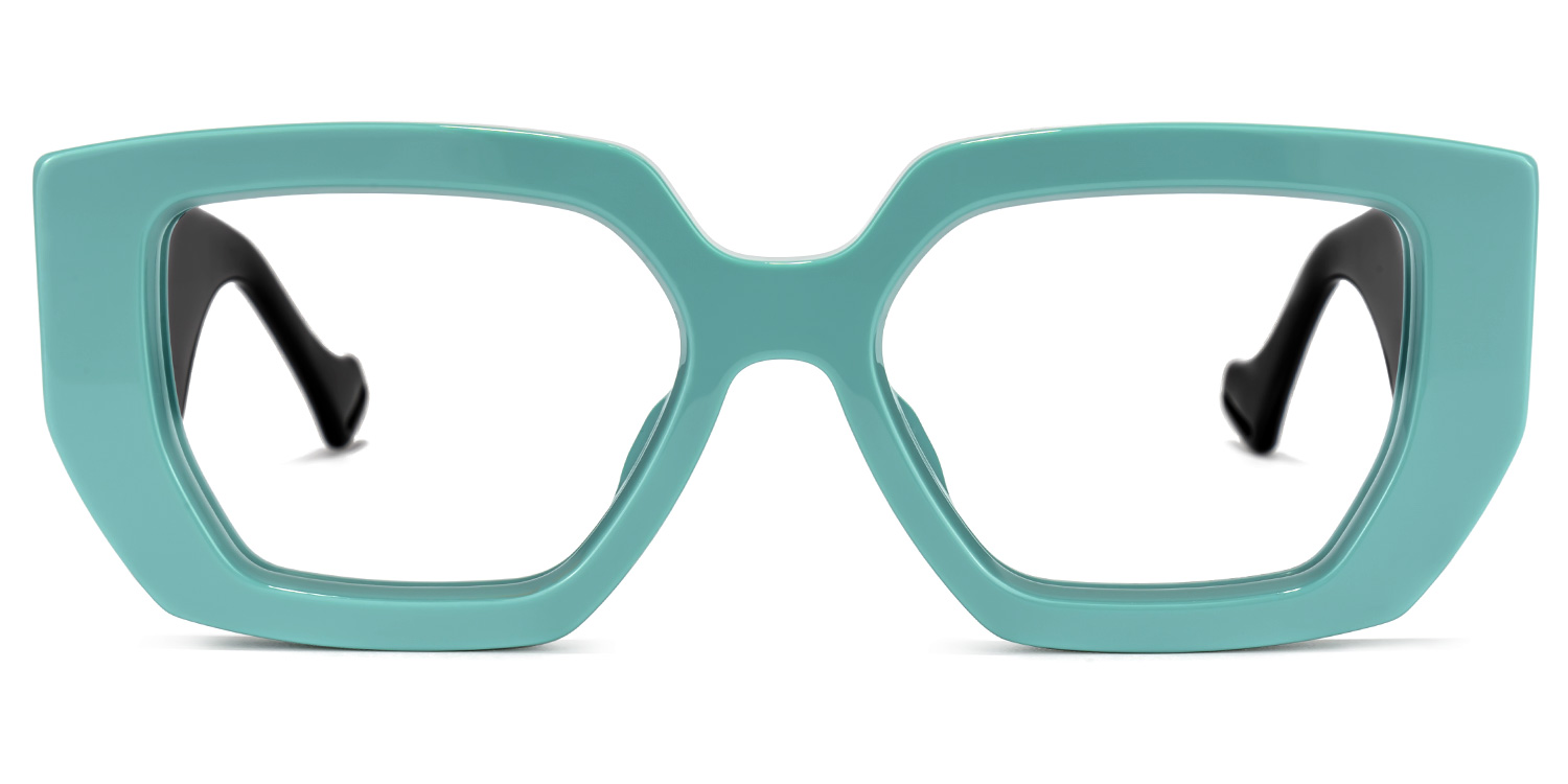 Reece Geometric Green Glasses | ZEELOOL UK0