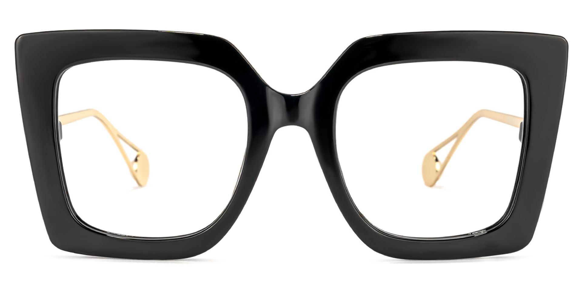 Qatar Square Black Eyeglasses and Wide Frames0