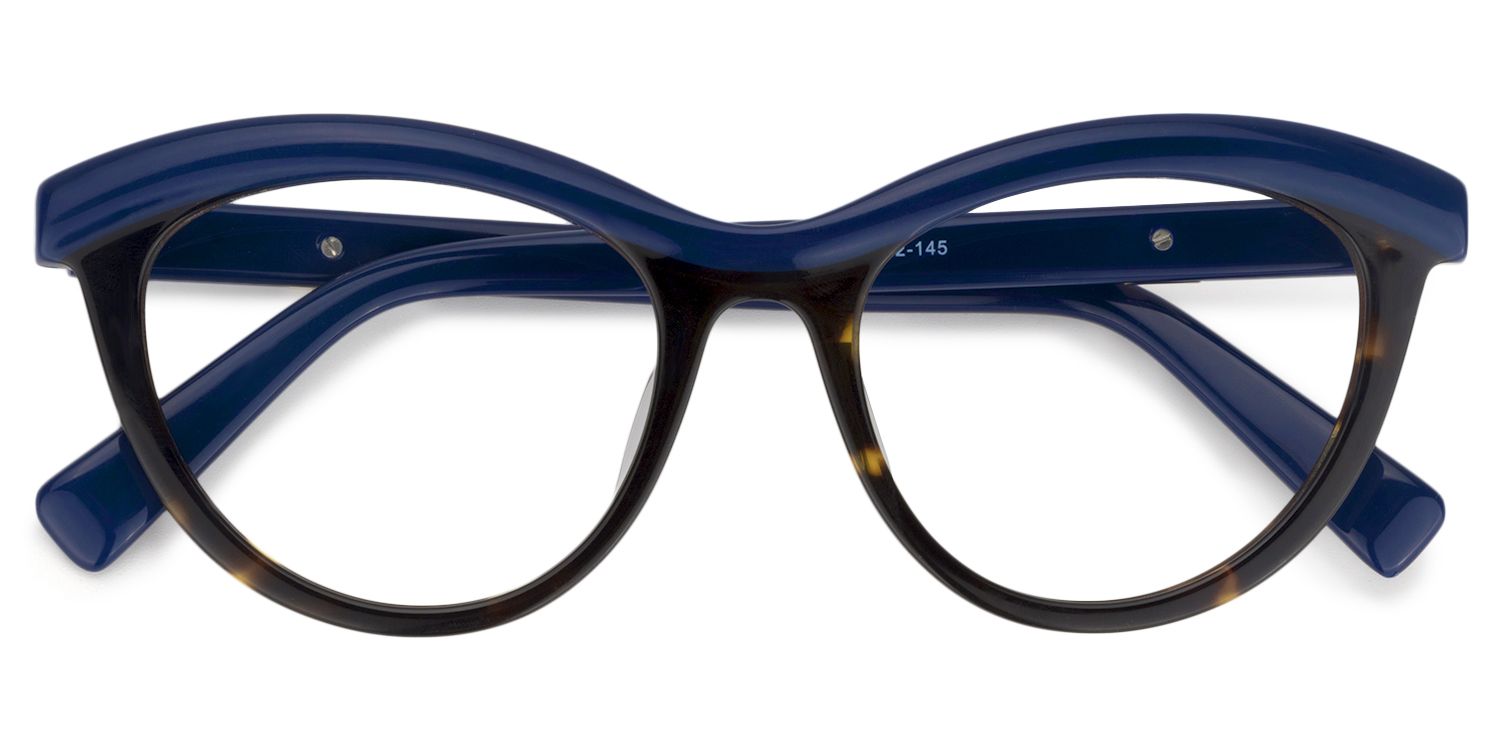 Cat Eye Blue Glasses | ZEELOOL UK1