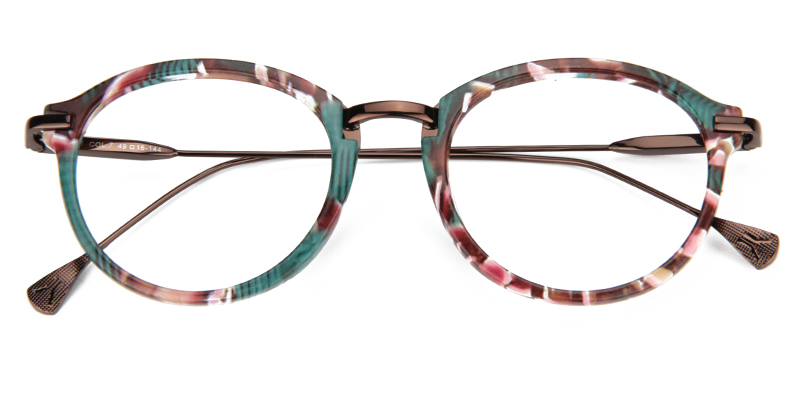 Anemone Round Green-Floral Glasses  | ZEELOOL UK1