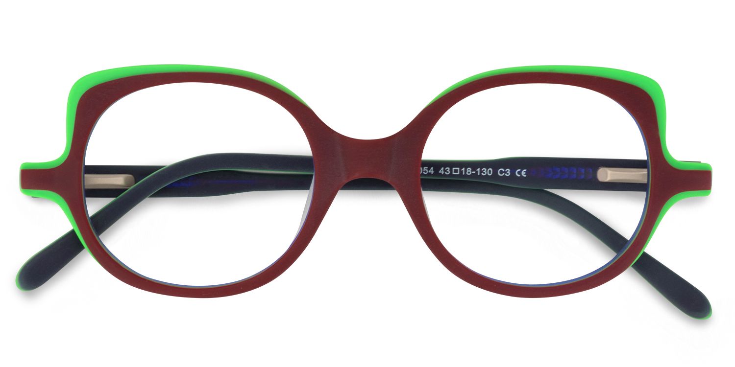 Round Dark-Red Glasses | ZEELOOL UK1