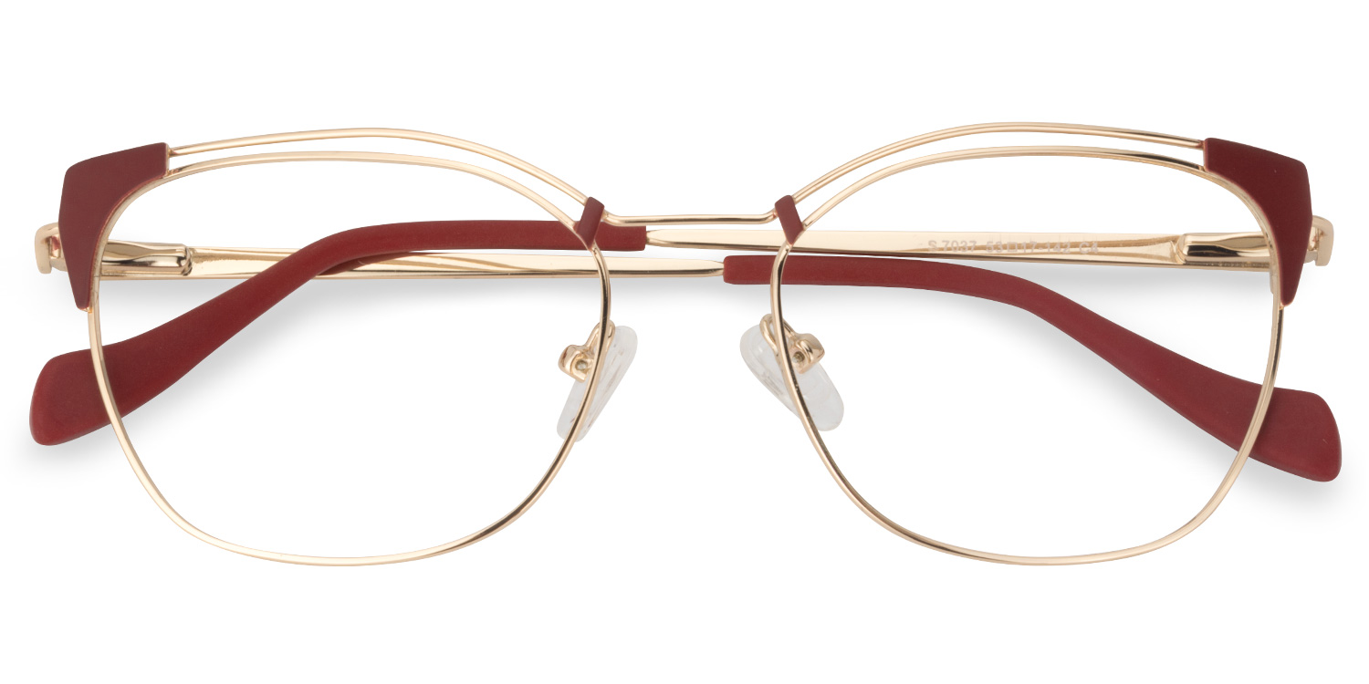 Cicero Square Dark-Red Glasses1