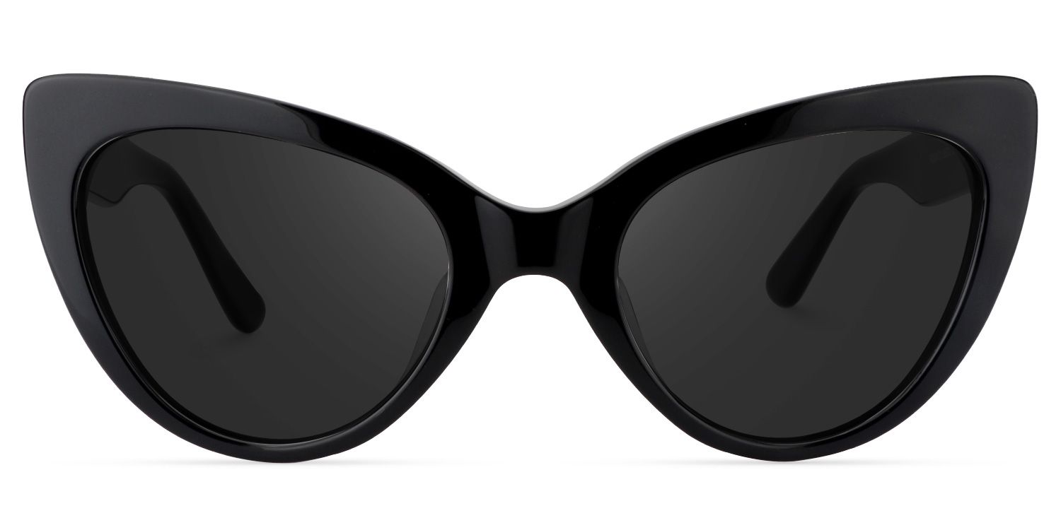 Claudette Acetate Black Cat Eye Frame Sunglasses | ZEELOOL UK0
