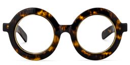 Calhoun Yellow Tortoise Round Glasses0