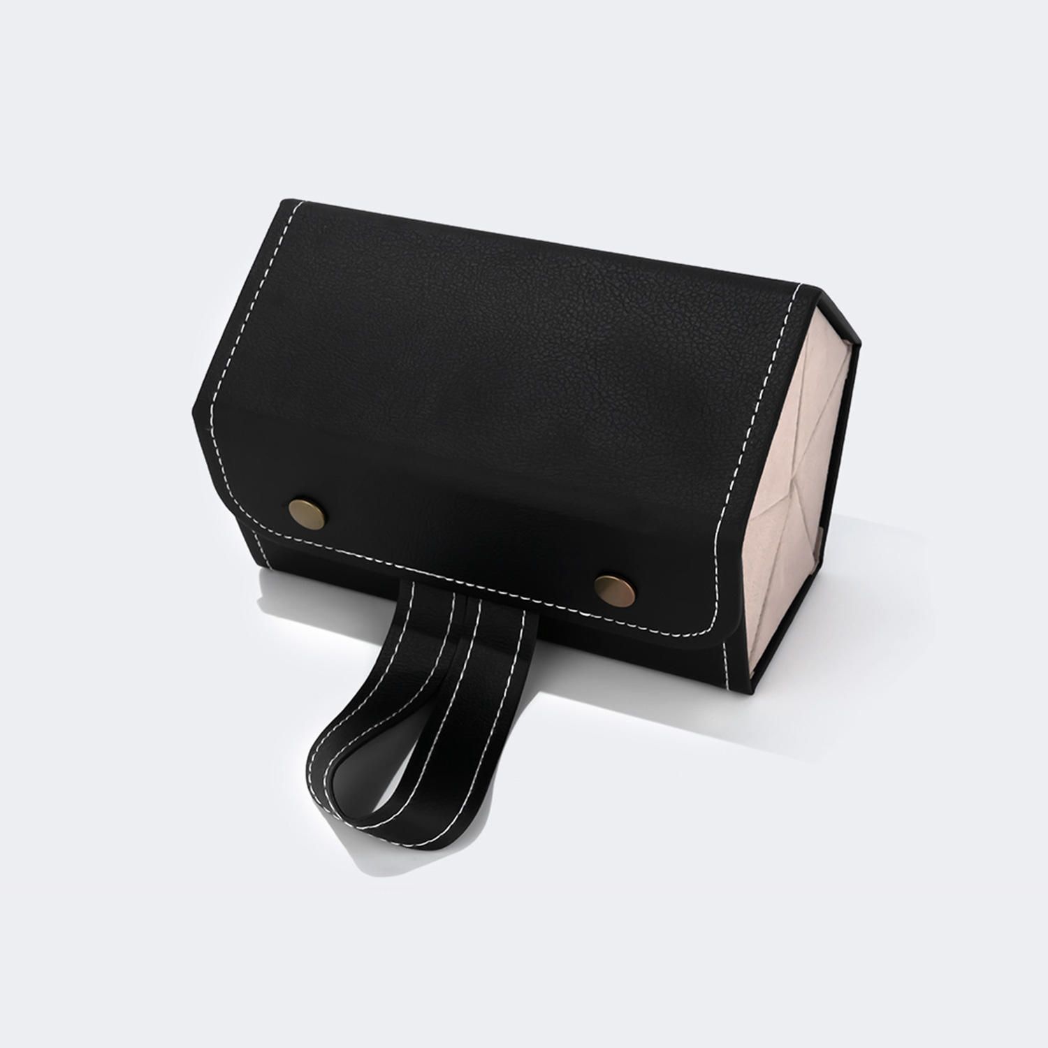 High-end Leather Hanging Black Eyeglasses Storage Box | ZEELOOL UK2