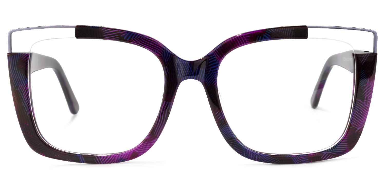 Dortch Square Purple-Floral Frame Glasses | ZEELOOL UK0