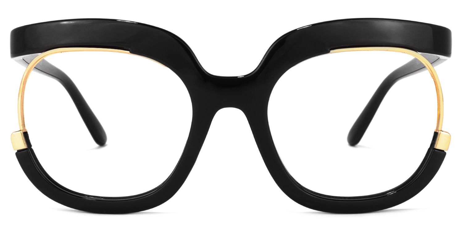 Darice Thick Round Black Frame Glasses | ZEELOOL UK0