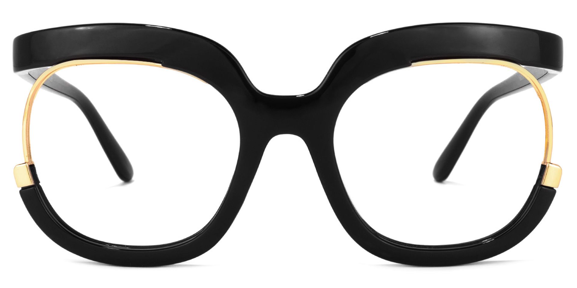 Darice Thick Round Black Frame Glasses | ZEELOOL UK0