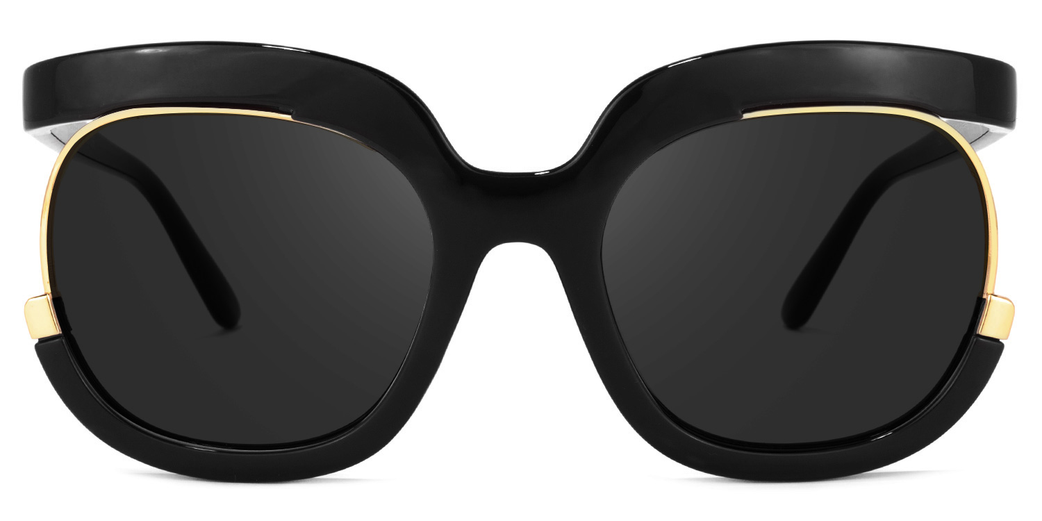 Darice Round Black Sunglasses