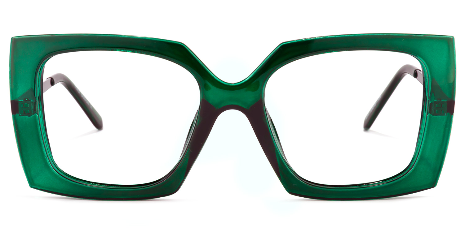 Landen Square Dark-Green Glasses | ZEELOOL UK0
