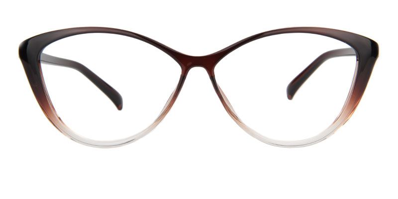 Iris Cat Eye Brown Glasses | ZEELOOL UK0