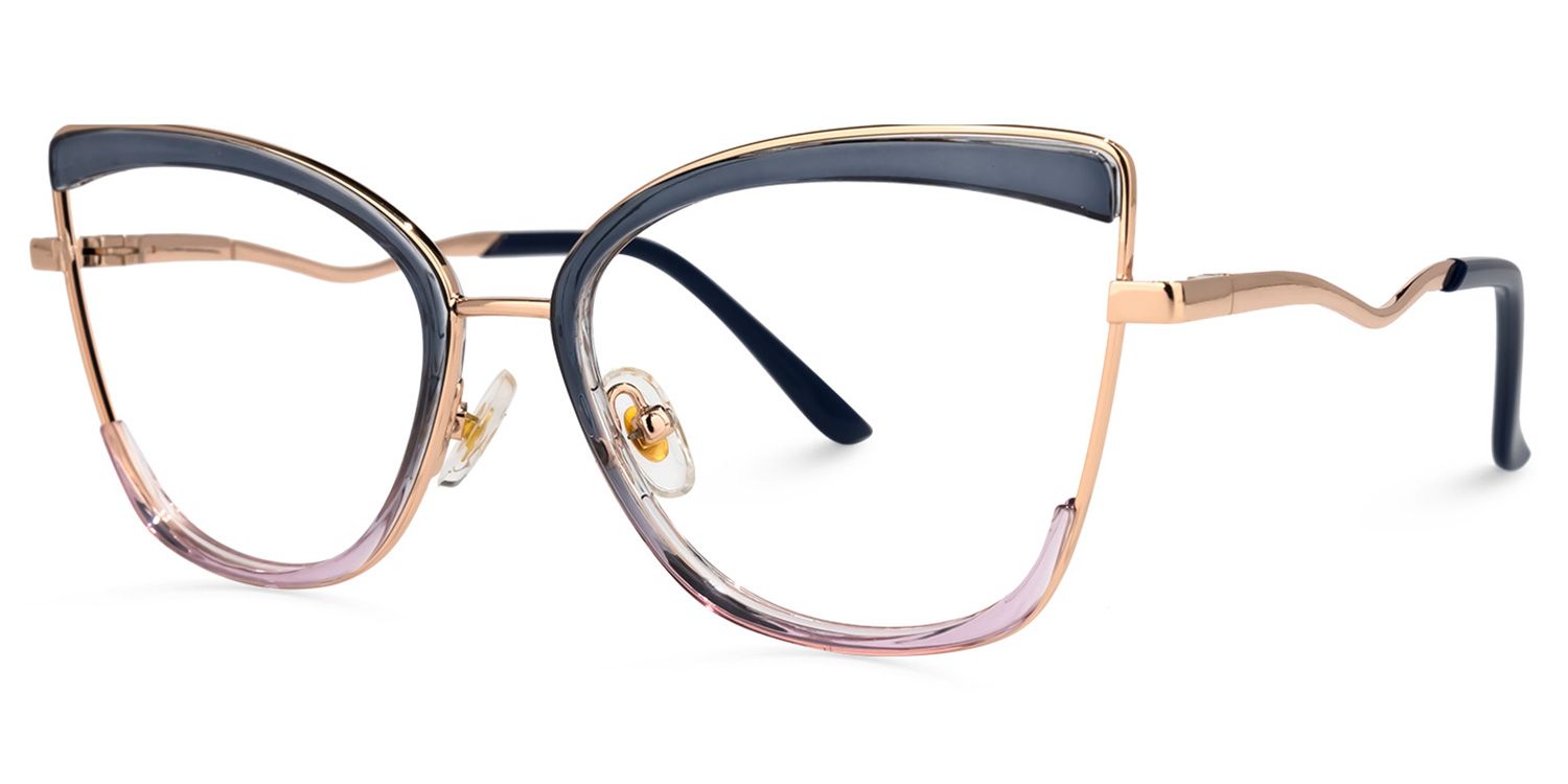 Benika Cateye Blue-Purple Glasses | ZEELOOL UK1