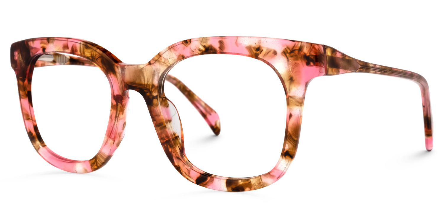 Lynette Square Red-Floral Glasses | ZEELOOL UK1