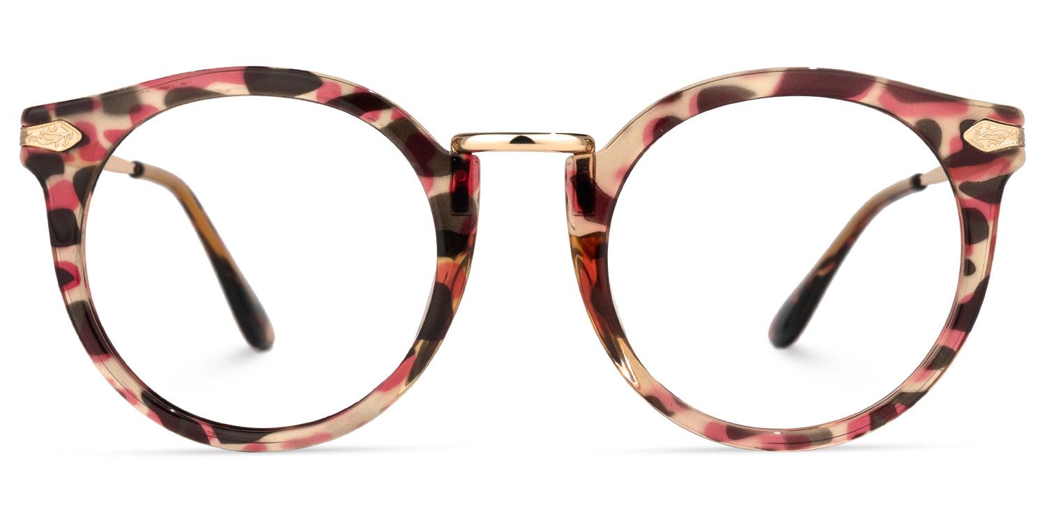Quentina Round Red-Floral Frame Glasses | ZEELOOL UK0