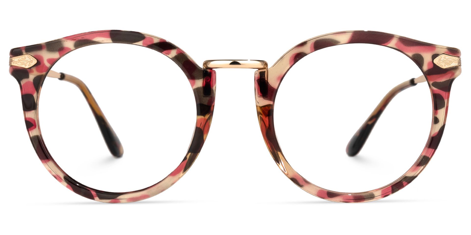 Quentina Round Red-Floral Frame Glasses | ZEELOOL UK0