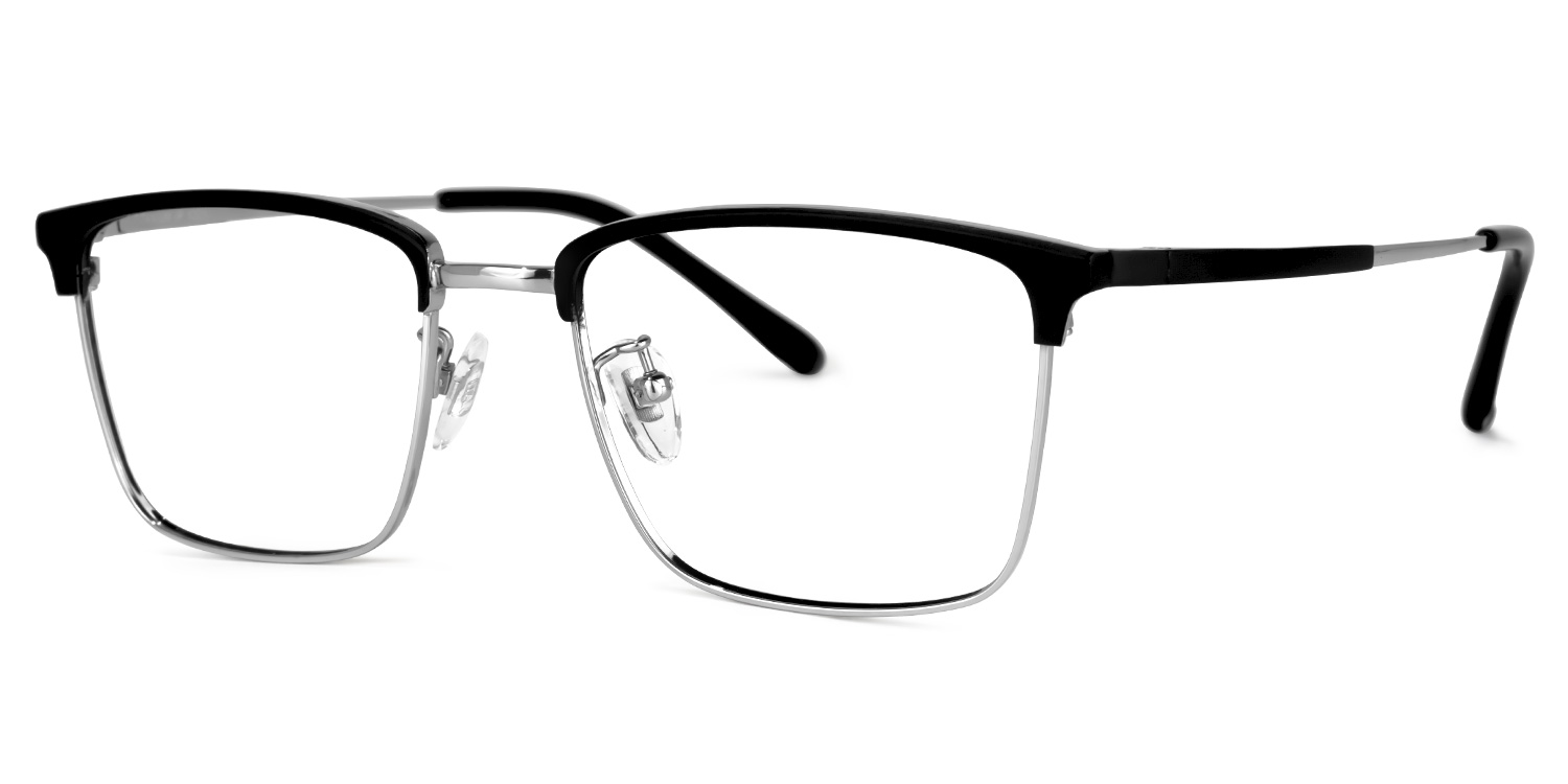 Suella Square Black-Silver Glasses | ZEELOOL UK1
