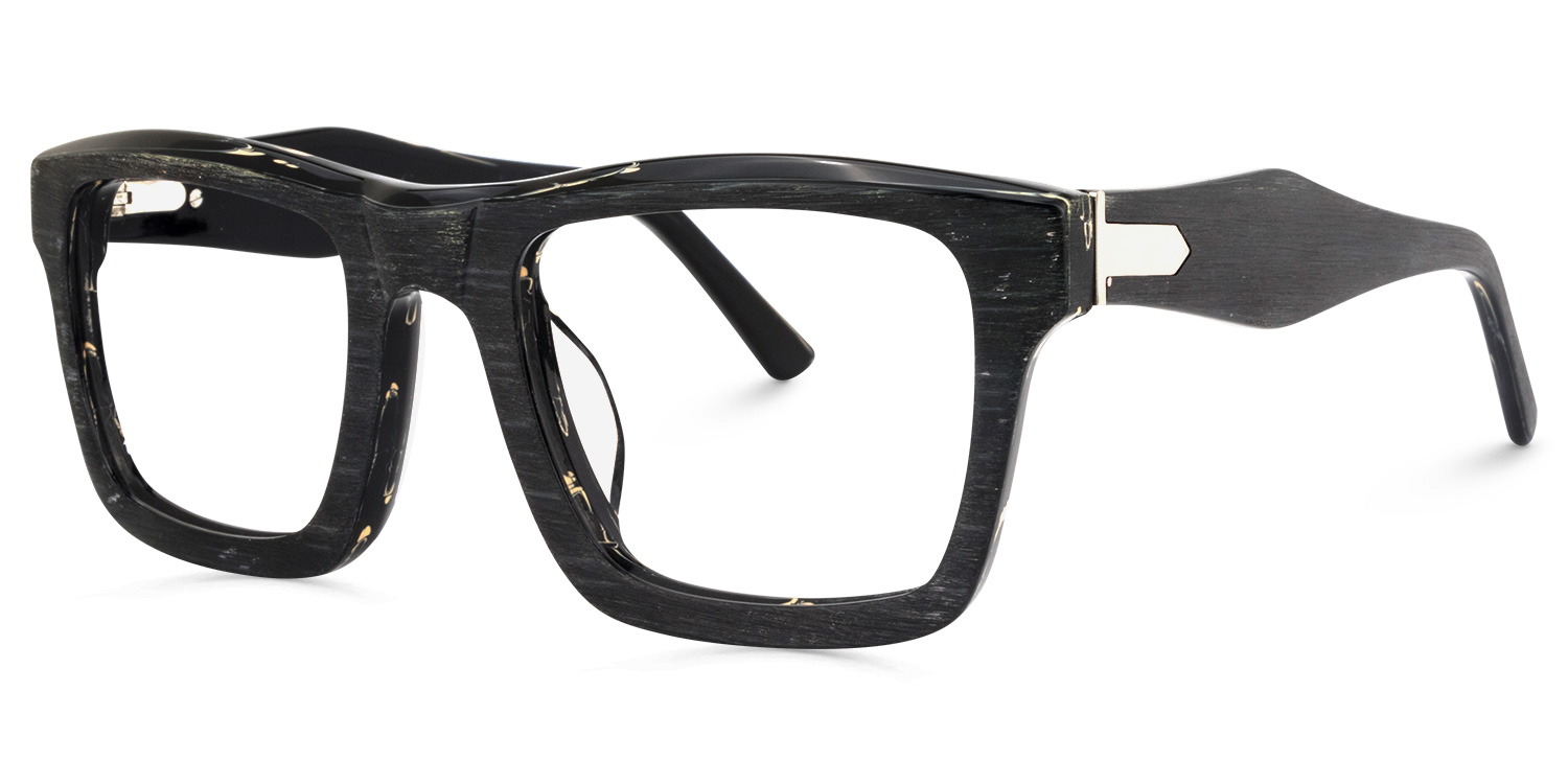 Riley Rectangle Black Glasses1