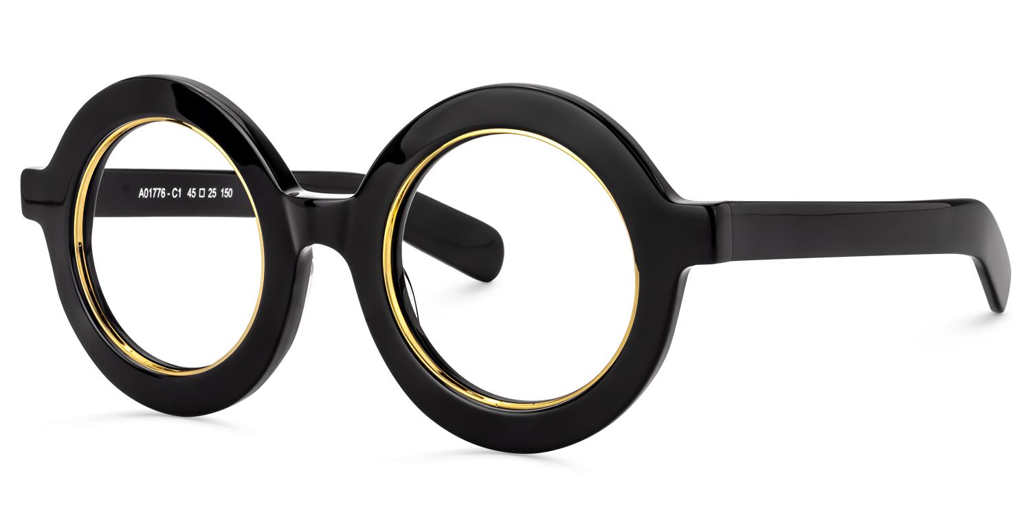 Calhoun Round Black Frame Glasses for Women and Men1