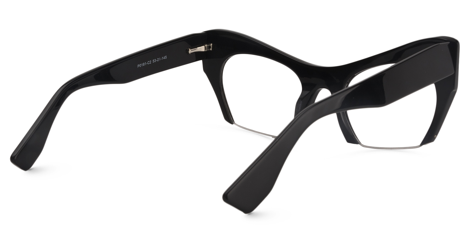 Cat Eye Black Glasses | ZEELOOL UK4