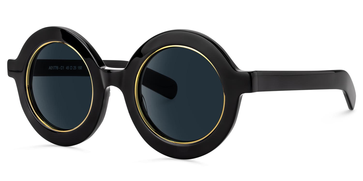 ZEELOOL Calhoun Round Black Sunglasses