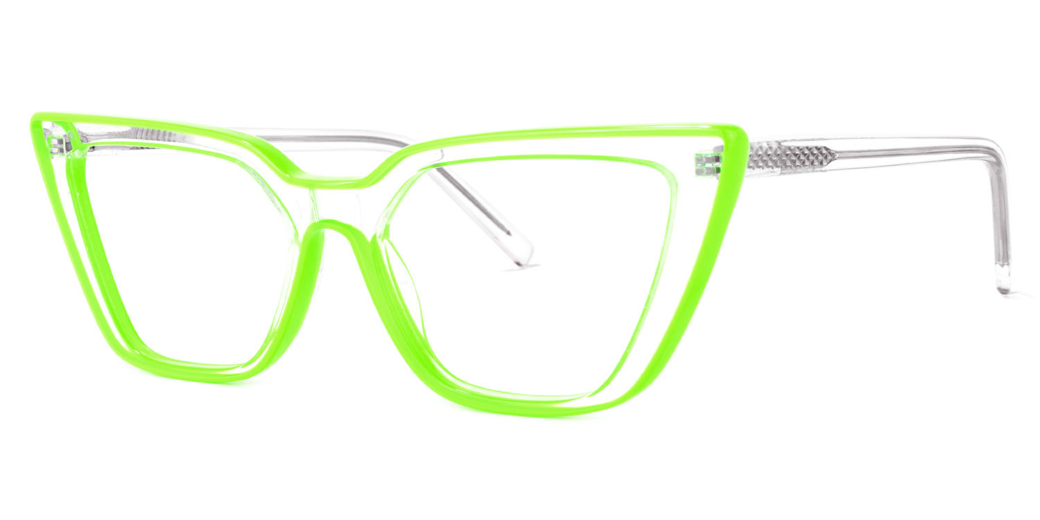 Yosef Cateye Green Glasses2