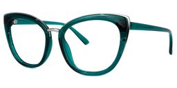 Kennard Cateye Peacock-Blue Glasses1