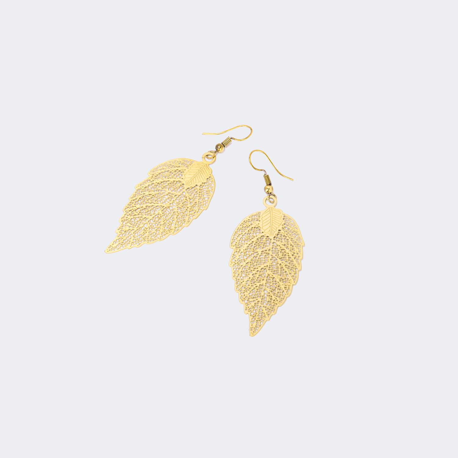 Stylish Leaf Shape Gold Earrings | ZEELOOL UK0