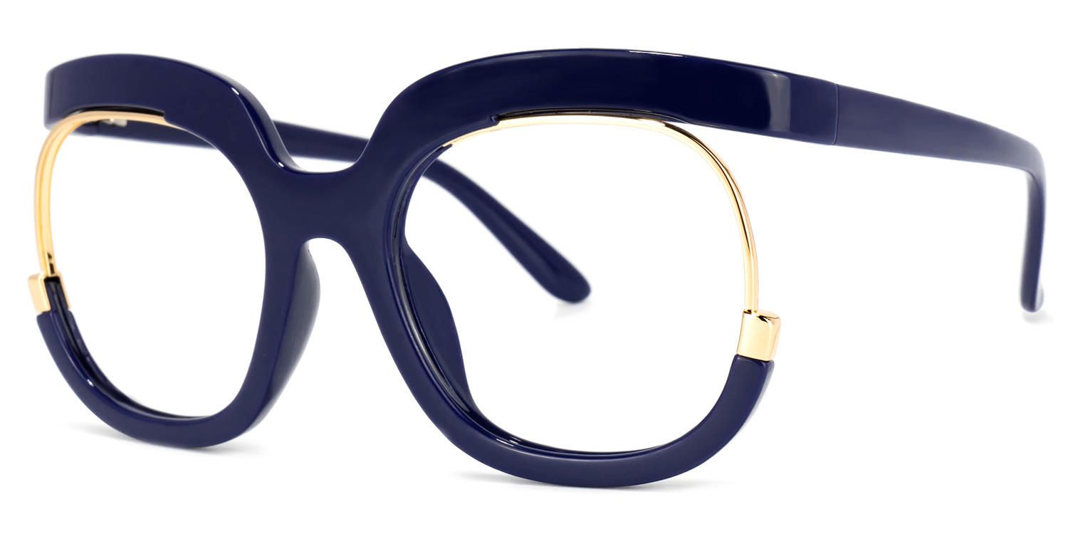 Darice Dark-Blue Round Eyeglasses | Zeelool1