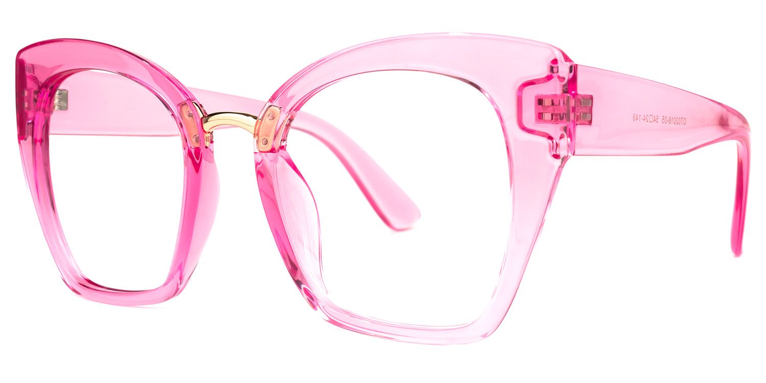 Denis Cat Eye Pink Glasses | ZEELOOL UK1