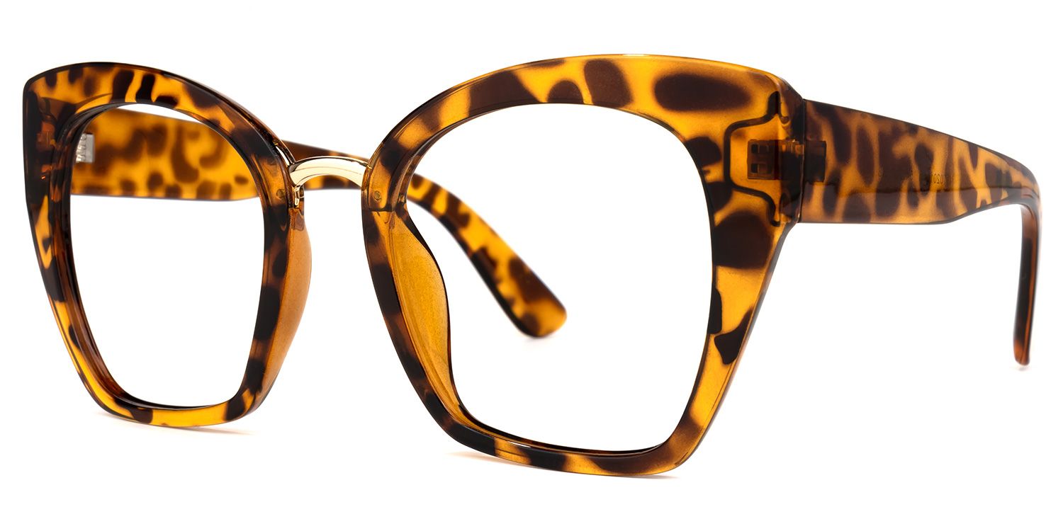 Denis Cat Eye Yellow-Tortoise Frame Glasses | ZEELOOL UK1